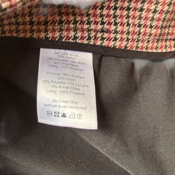 VERONICA BEARD PANTS GEMINI CHECK RED TARTAN PLAID TROUSERS - Picture 3 of 6